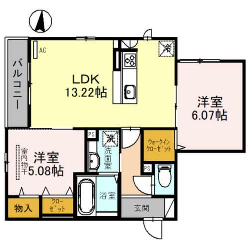 大阪府大阪市西成区千本北2丁目(アパート)の賃貸物件の間取り