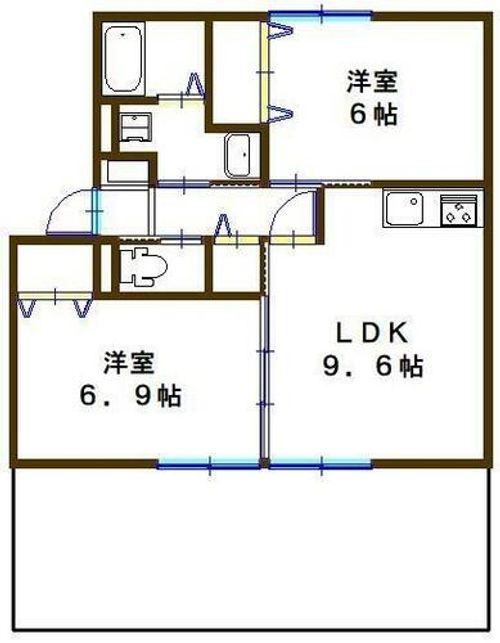 JAボナール上の丸(借上)A101の間取り
