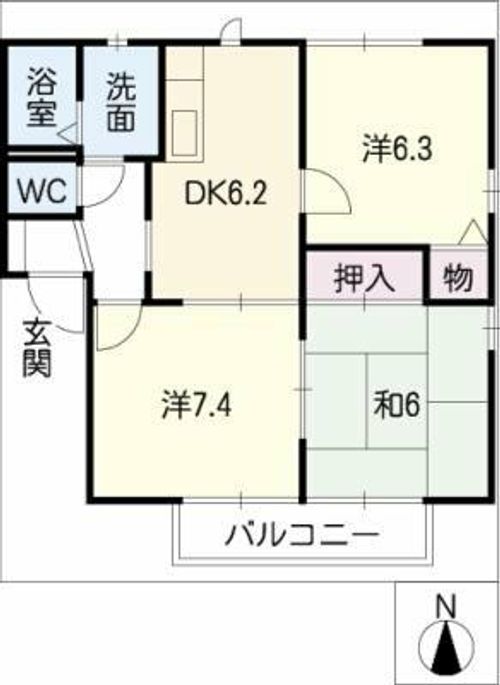 サニーコート明和 B棟の間取り