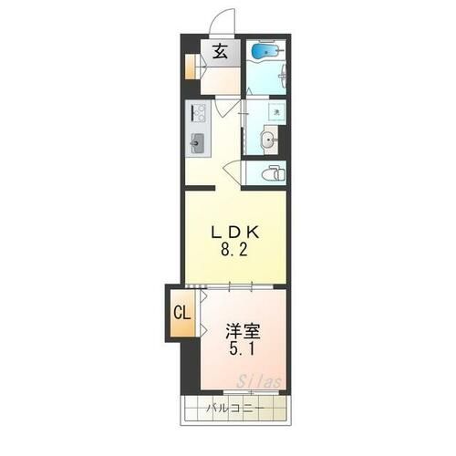 大阪府寝屋川市明和2丁目(アパート)の賃貸物件の間取り