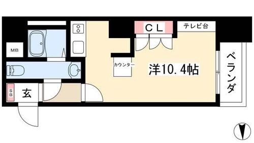 ドゥーエ大須0803の間取り