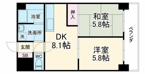 ライオンズマンション堀川1107の間取り