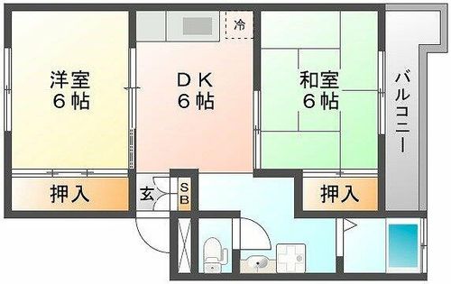 大阪府大阪市東淀川区下新庄6丁目(マンション)の賃貸物件の間取り