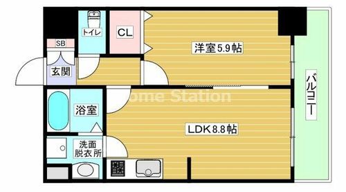 大阪府大阪市北区大淀南3丁目(マンション)の賃貸物件の間取り