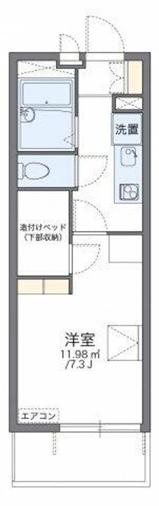 レオパレス大林Ⅱ101の間取り