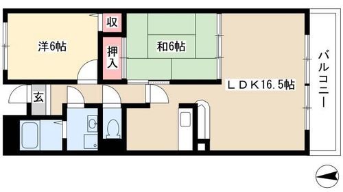 ムーンパーク服部202の間取り