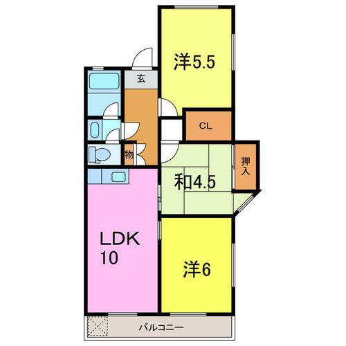 野添マンションひろみ505の間取り