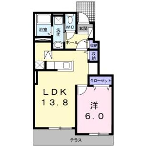 ベルサニーガーデン(エアコン付き)103の間取り