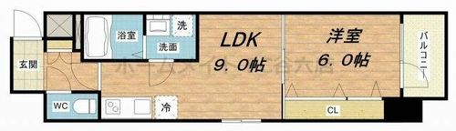 プレサンス心斎橋ニストの間取り