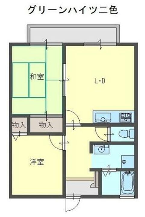 グリーンハイツ二色B棟201の間取り
