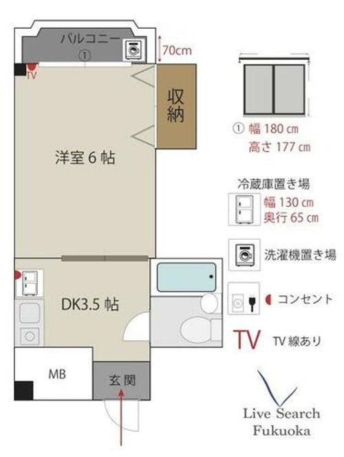 第二博多駅東コーポ3-Aの間取り