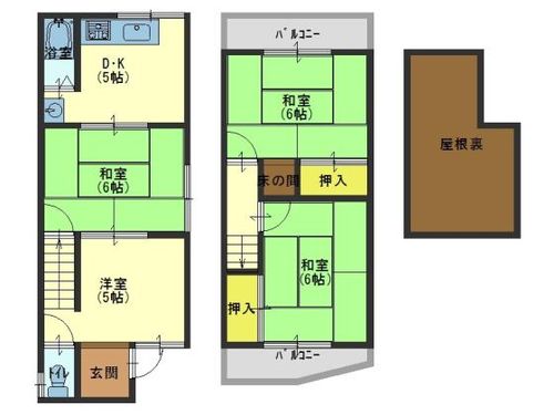 大阪府泉大津市条南町(一戸建)の賃貸物件の間取り