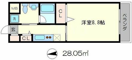 カトルセゾン白川の間取り