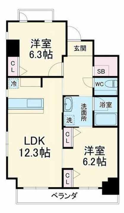 愛知県名古屋市熱田区西郊通5丁目(マンション)の賃貸物件の間取り
