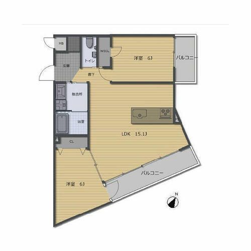 楠ヴィレッジ3-Aの間取り