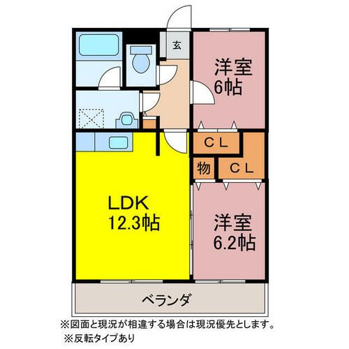 愛知県豊川市本野町西野添(マンション)の賃貸物件305の間取り