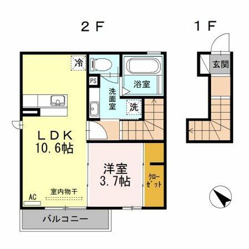 愛知県刈谷市東境町新池(アパート)の賃貸物件201の間取り