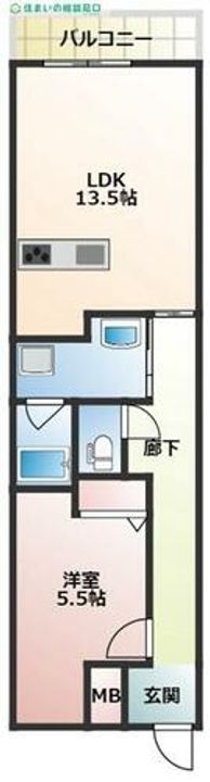 愛知県岡崎市福岡町字北裏(アパート)の賃貸物件の間取り