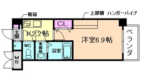 大阪府豊中市曽根東町5丁目(マンション)の賃貸物件の間取り