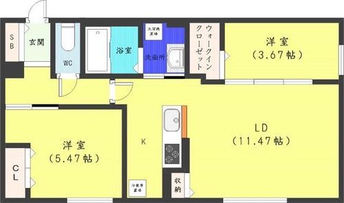 北海道札幌市中央区北六条西28丁目(マンション)の賃貸物件の間取り