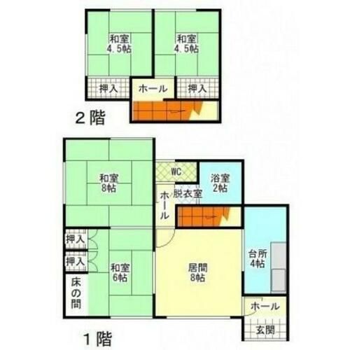 北海道網走市錦町(一戸建)の賃貸物件の間取り