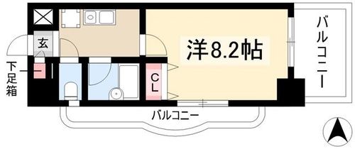 現代ハウス新栄301の間取り