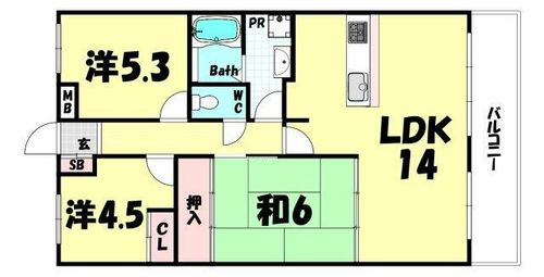朝日プラザモンターニュ北神戸1番館の間取り
