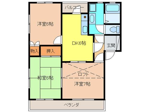 愛知県一宮市浅井町河田字桜の里(アパート)の賃貸物件の間取り