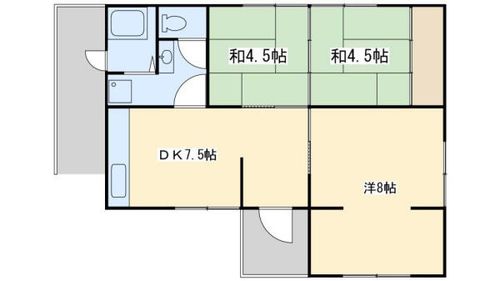 福岡県北九州市八幡西区御開3丁目(一戸建)の賃貸物件1の間取り