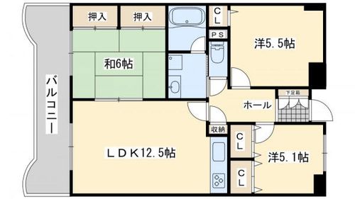 ホワイトキャッスル今池Ⅱの間取り