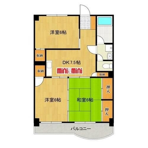 レジデンス花畑南302の間取り