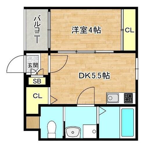大阪府大阪市生野区小路1丁目(アパート)の賃貸物件の間取り