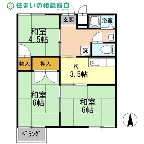 愛知県碧南市久沓町4丁目(アパート)の賃貸物件の間取り