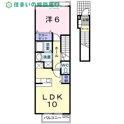 愛知県西尾市徳永町稲場(アパート)の賃貸物件の間取り