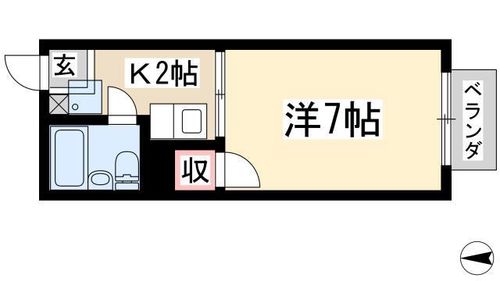 コーポラスヒロ102の間取り