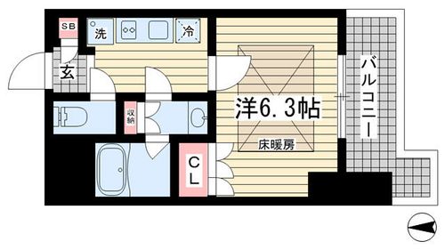 トア山手フラッツ806-1の間取り