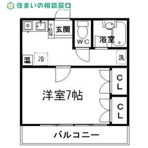 愛知県岡崎市明大寺本町4丁目(マンション)の賃貸物件の間取り