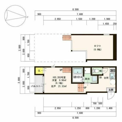 愛知県名古屋市瑞穂区苗代町(アパート)の賃貸物件の間取り
