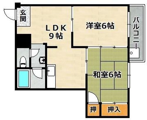 ヴィラ高取山302の間取り