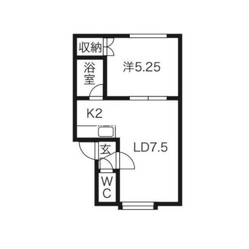 北海道札幌市手稲区曙二条3丁目(アパート)の賃貸物件の間取り