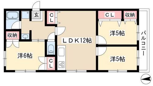 本山マンション201の間取り