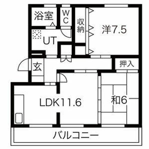 ビュークレスト高良内の間取り