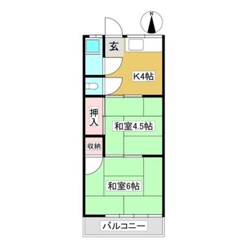 光栄荘205の間取り