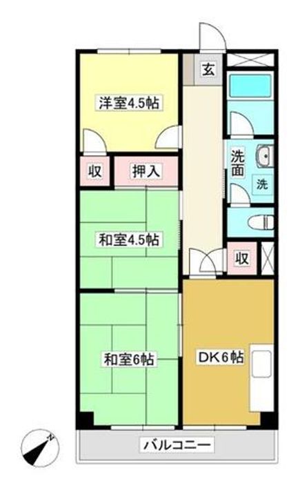 グリーンライフ山ノ沢5Bの間取り