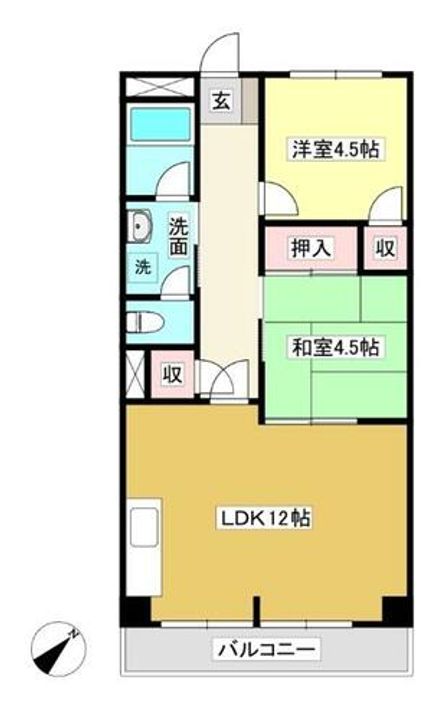 グリーンライフ山ノ沢2Cの間取り