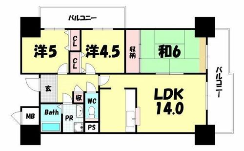 ライフ新神戸の間取り