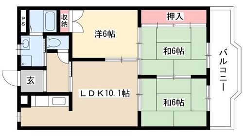山下ハイツ102の間取り