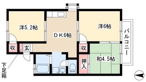 ハイツもくせい102の間取り