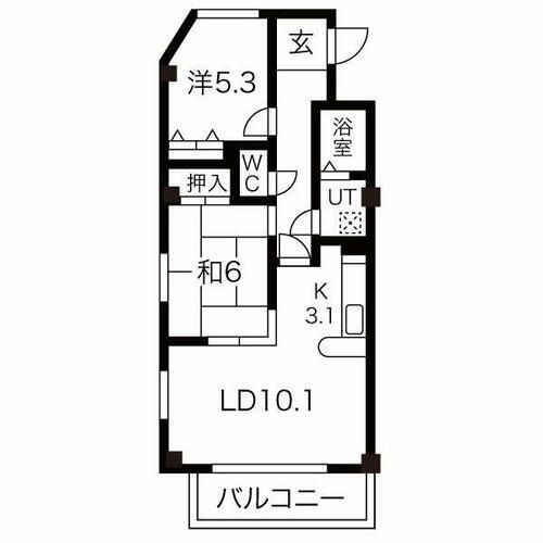 グランドヒルズ西川503の間取り