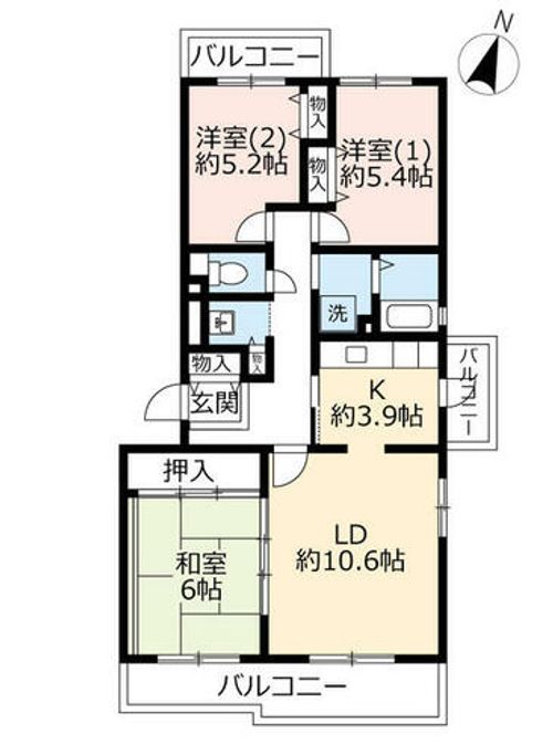 URコンフォールかぶと台0190404の間取り